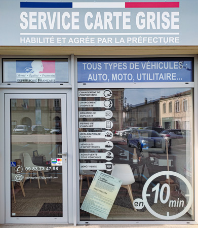 façade de l'agence service carte grise 32